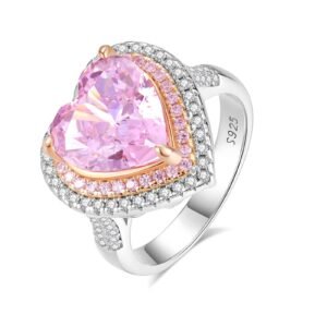 Heart-Shaped Pink Diamond Halo Ring