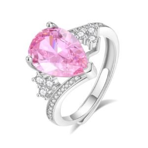 Pink teardrop ring