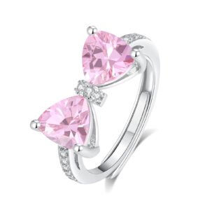 Pink Bow Knot Adjustable Ring