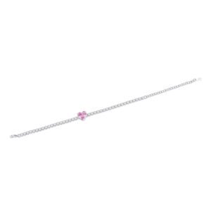 Pink Sparkling Heart Tennis Bracelet